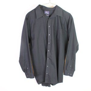 Black Stafford Long Sleeve Dress Travel Performance Super Shirt  Size 19 36-37